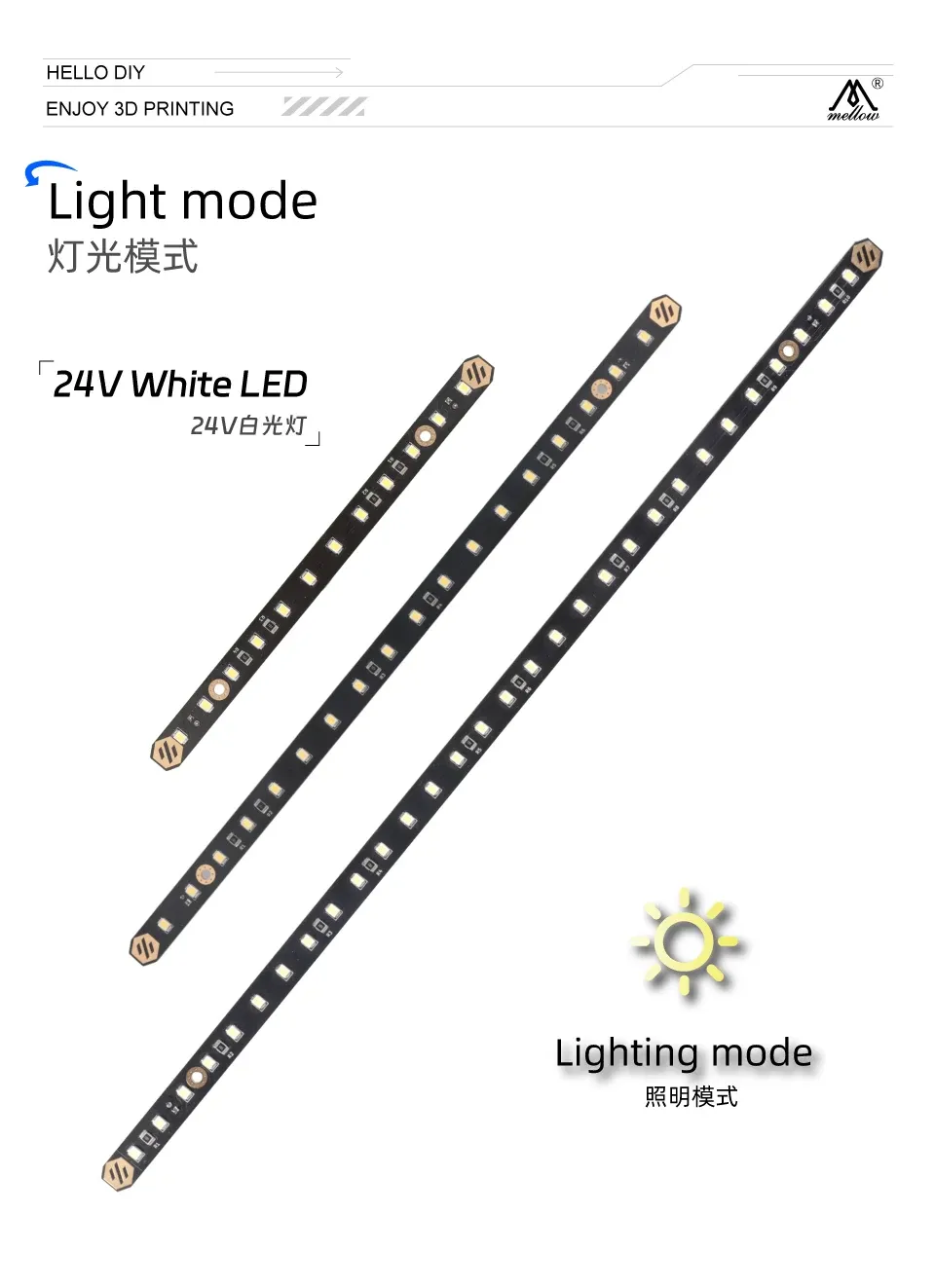 2 Stück LED Leiste 5V RGB Weiß für Voron 0.1 2.4 Trident
