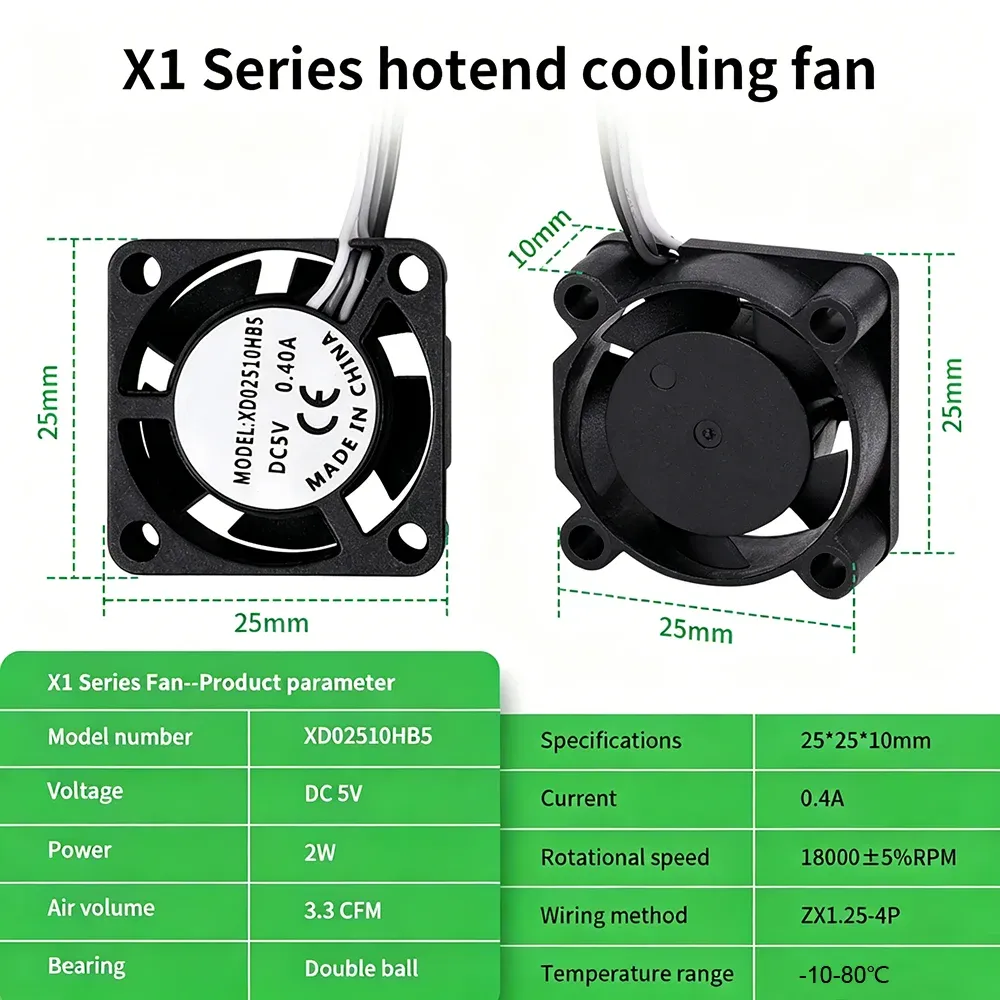 2510 Lüfter für Bambu Lab X1/P1 A1 Hotend-Kühlung