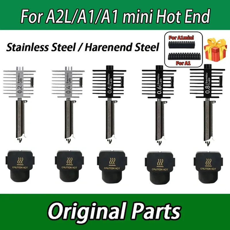 A2L Hotend-Kit für Bambu Lab A2L/A1 Serie mit gehärteter Düse 0,2 bis 0,8 mm