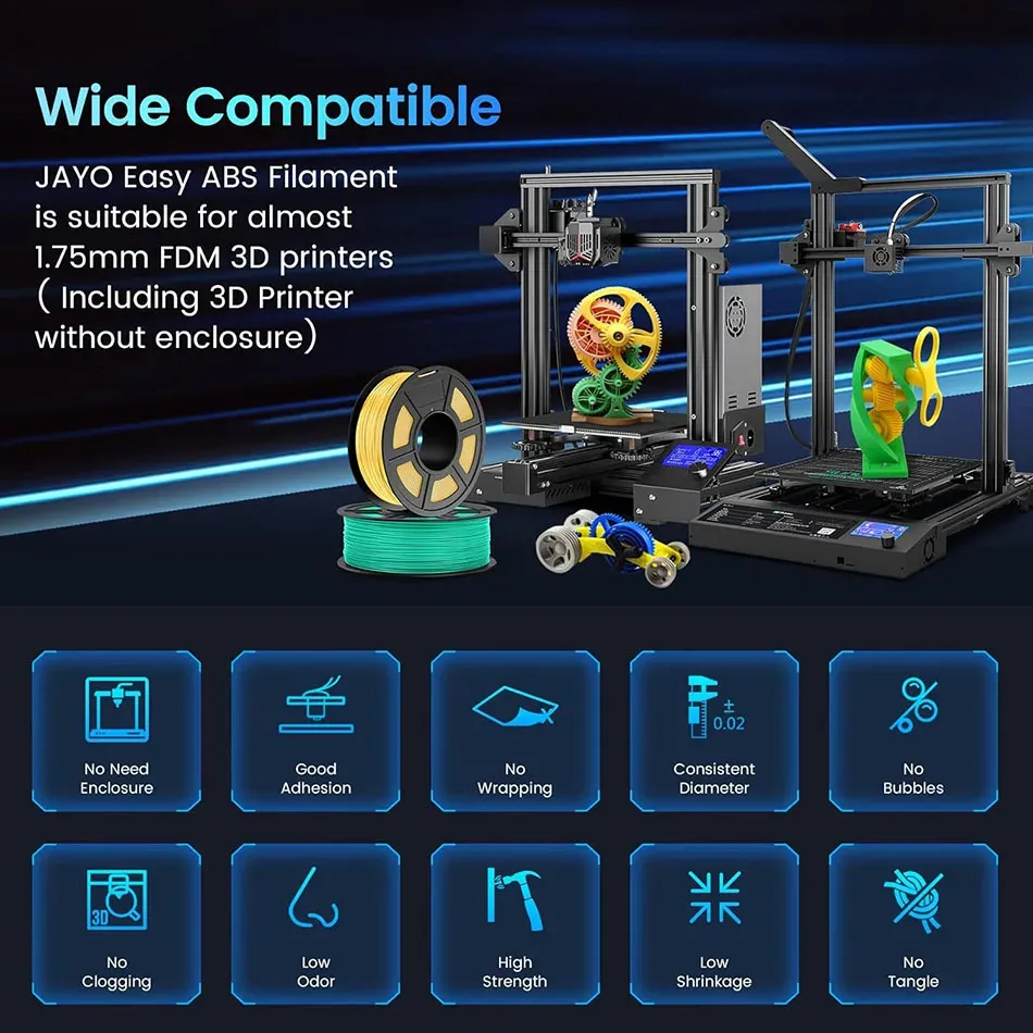 ABS Filament 1 kg Hervorragende Zähigkeit 5 Rollen