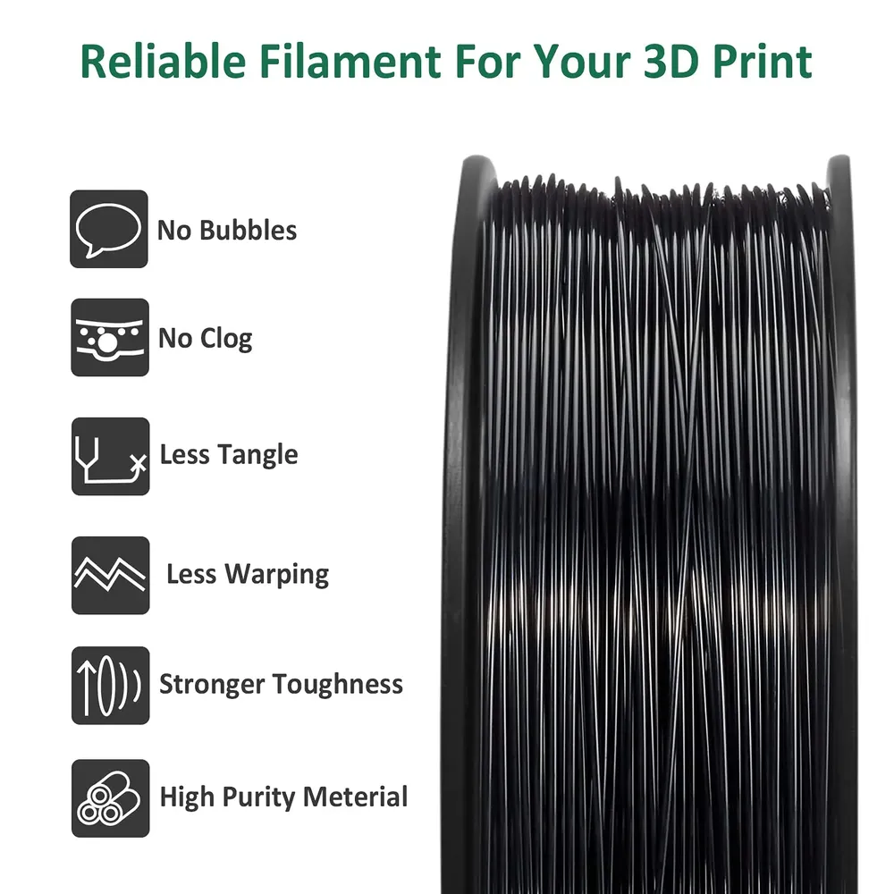 ABS+ Filament 1 kg Verwicklungsfrei Ungiftig Weiß Schwarz