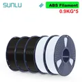 ABS Filament 5 Rollen 0,9 kg ordentlich gewickelt – Color ABS 3BK 2WT