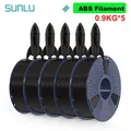 ABS Filament 5 Rollen 0,9 kg ordentlich gewickelt – Color ABS Black