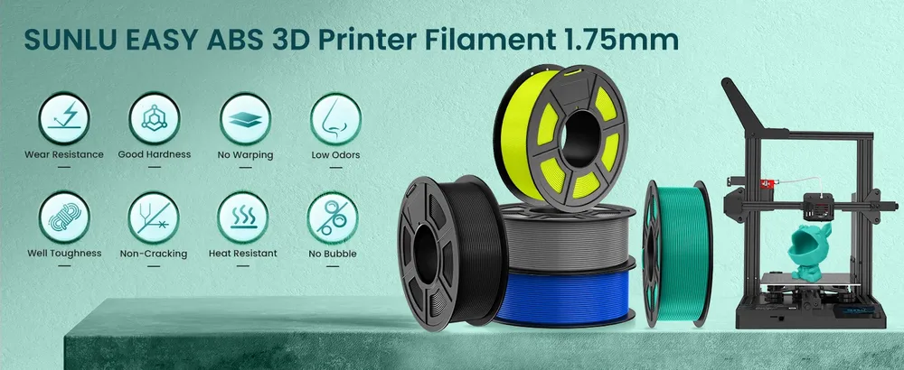 ABS Filament 5 Rollen 0,9 kg ordentlich gewickelt