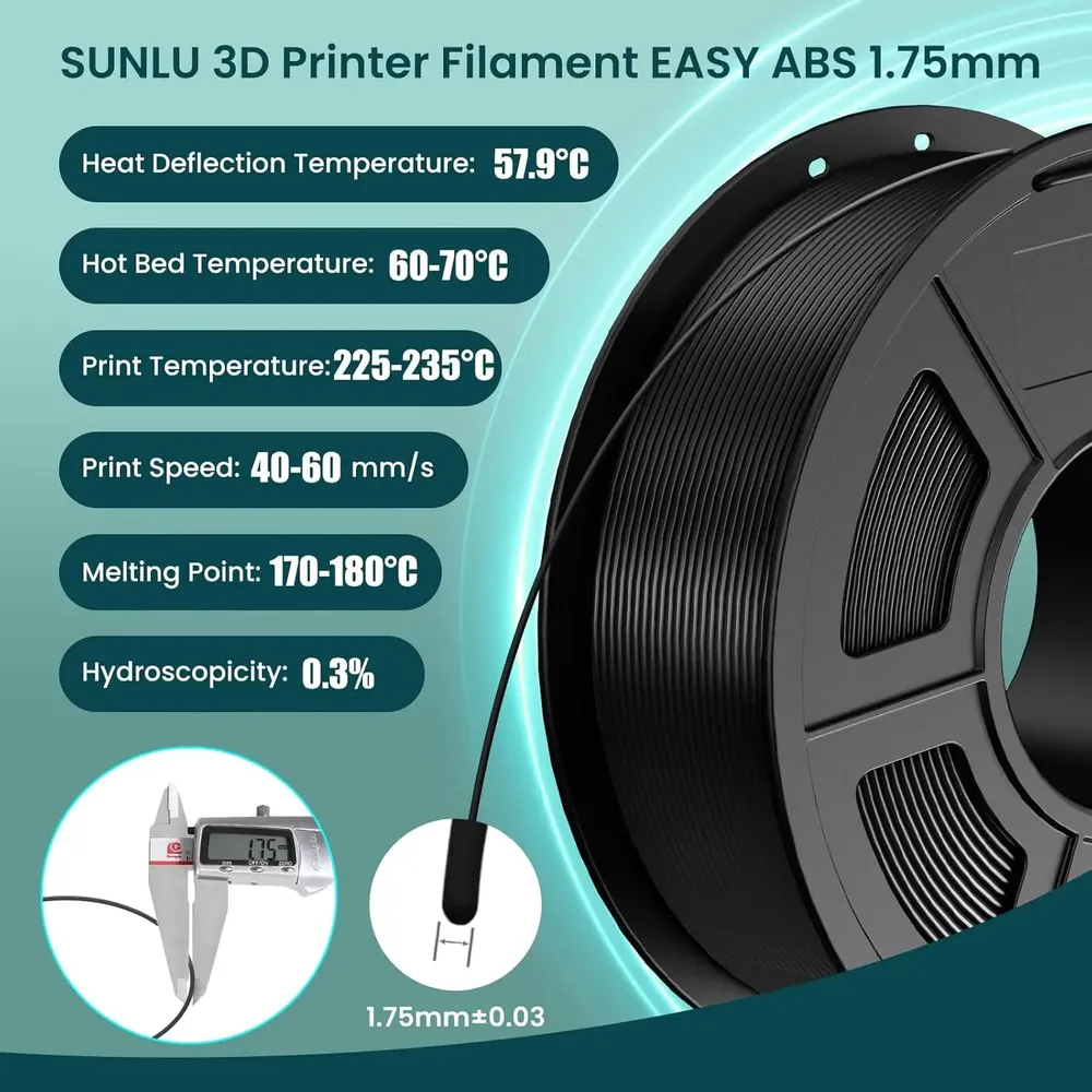 ABS Filament 5 Rollen 0,9 kg ordentlich gewickelt