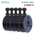 ABS Filament 5 Rollen 0,9 kg ordentlich gewickelt – Color EASY ABS  Black