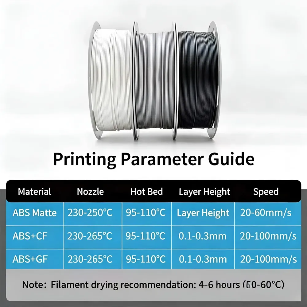 ABS GF Filament 1 kg verstärkt robust verstopfungssicher