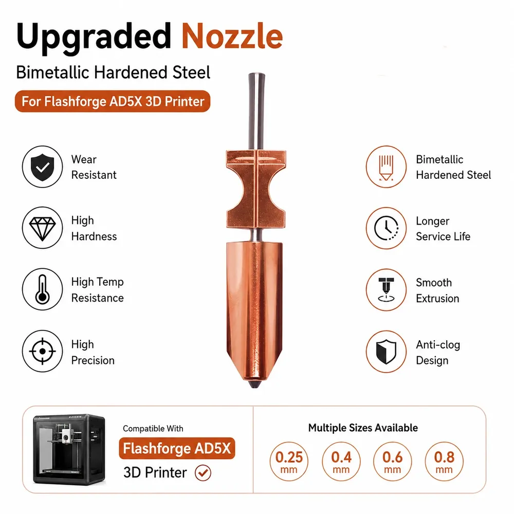 AD5X Upgrade-Düsen-Set 0,25 bis 8 mm