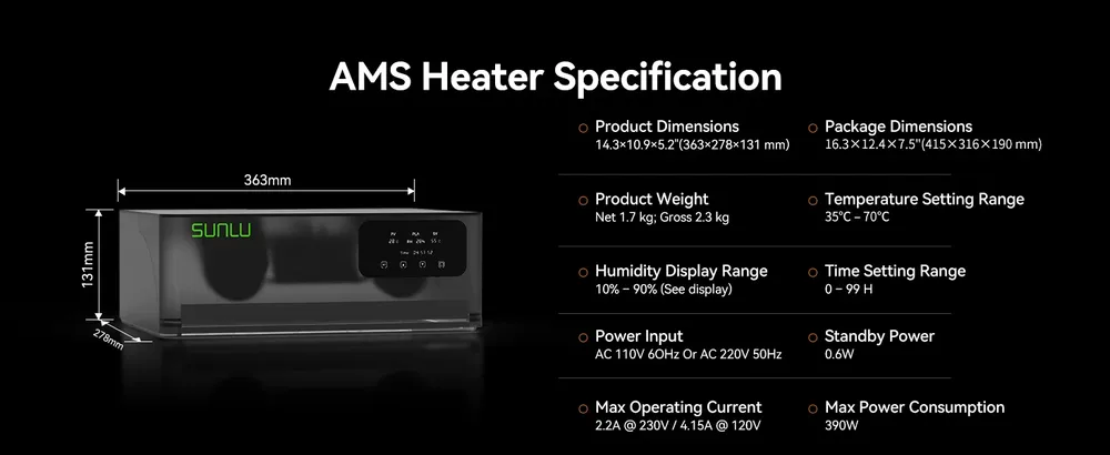 AMS Heater 3D-Filament-Trockner für Bambu Lab AMS