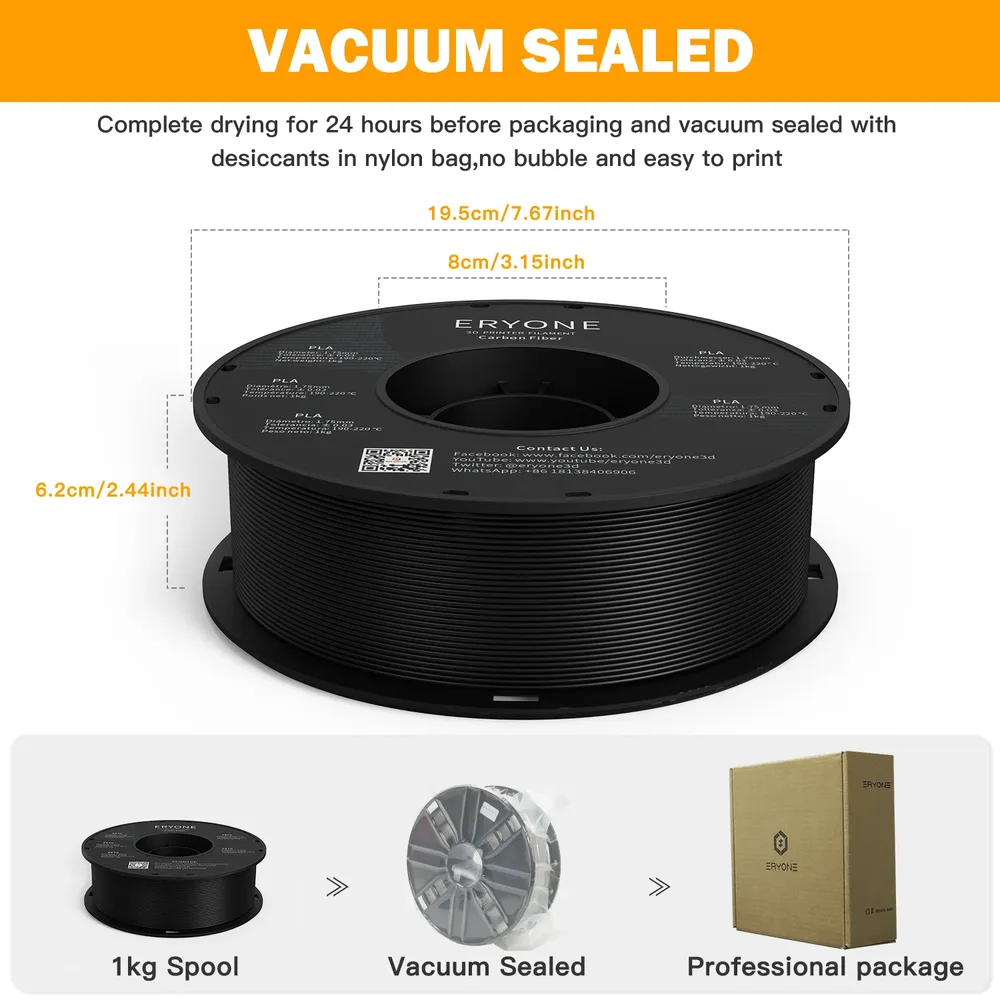 ASA ABS PETG PLA Carbonfaser Filament 1,75 mm 1 kg