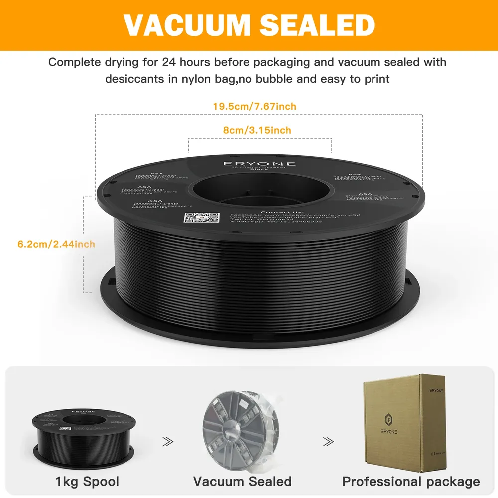 ASA ABS PETG PLA Carbonfaser Filament 1,75 mm 1 kg