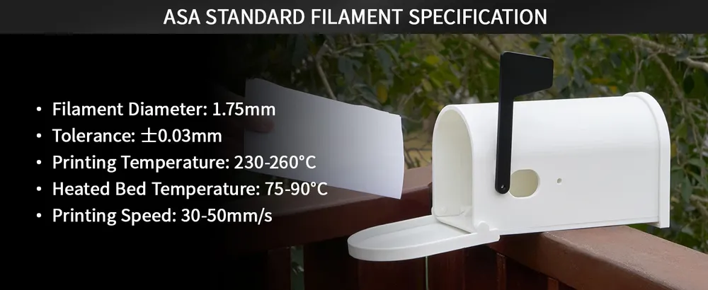 ASA HS-ASA Filament 1,75 mm hitze- und UV-beständig 4 kg