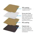 Bauplatte PEI doppelseitig 120 mm für Easythreed K1 – Farbe Gold Pei with base