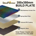 Bauplatte PEI glatt 350 mm für FYSETC Voron 2.4 – Farbe PEK wtih Base