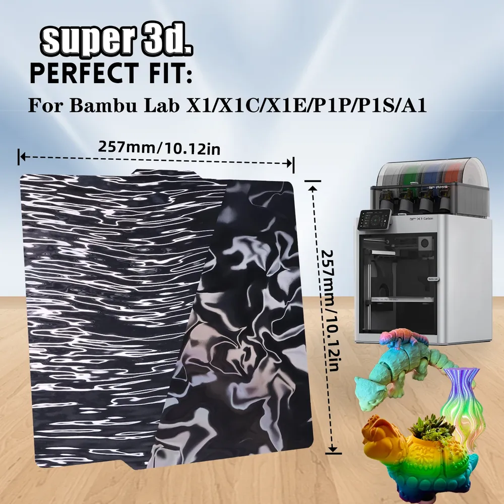 Bauplatte PEI texturiert 257 mm für Bambu Lab P1S