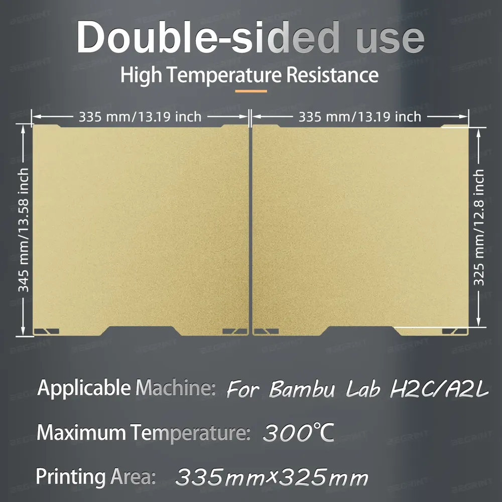 Bauplatte PEI texturiert 335 mm für Bambu Lab H2C