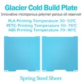 Bauplatte PEI texturiert 335 mm für Bambu Lab H2C – Farbe Glacier Cold Plate