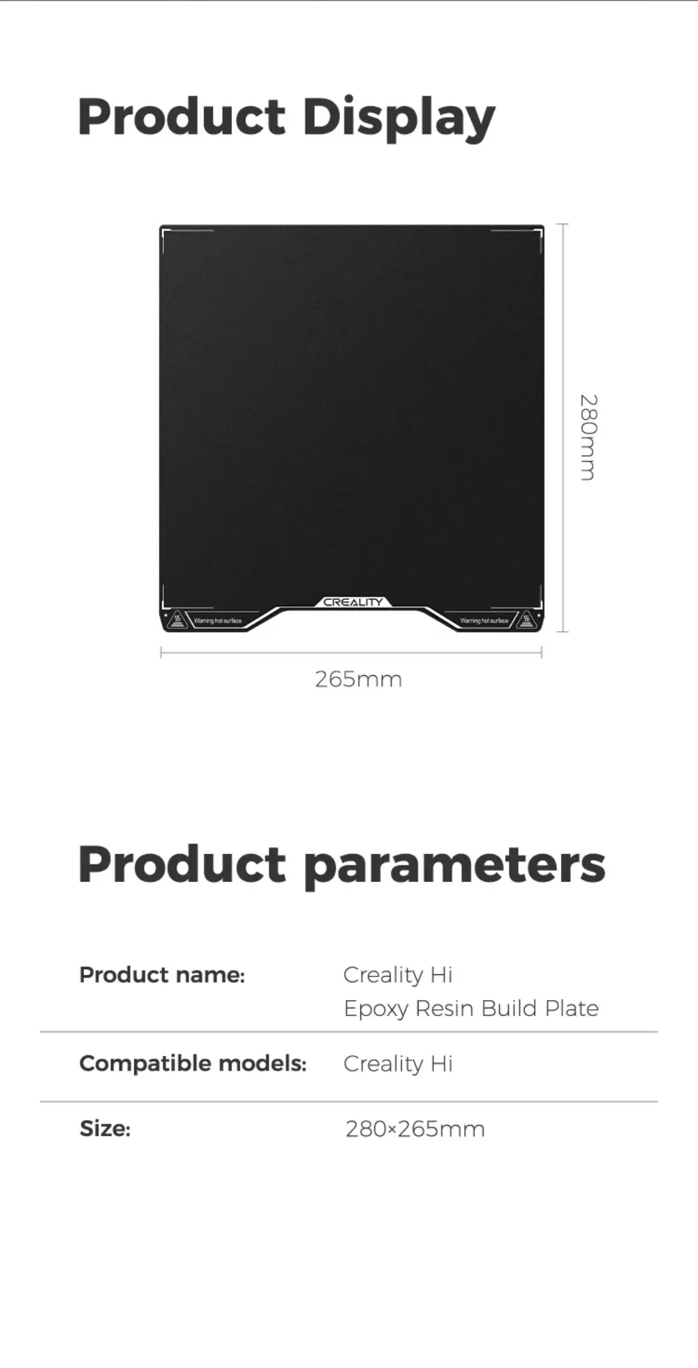 Bauplatte PEI texturiert schwarz für Creality K1 Max