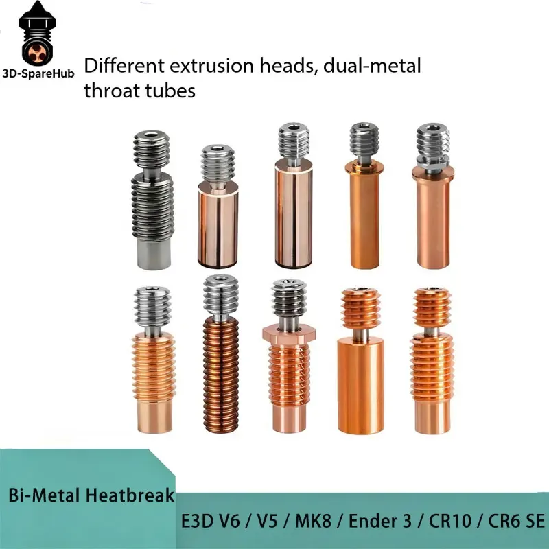 Bi-Metall-Heatbreak-Rohr Titanlegierung Rotkupfer für E3D V6 MK8 Ender 3