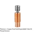 Bi-Metall-Heatbreak-Rohr Titanlegierung Rotkupfer für E3D V6 MK8 Ender 3 – Farbe Titanium copper V6