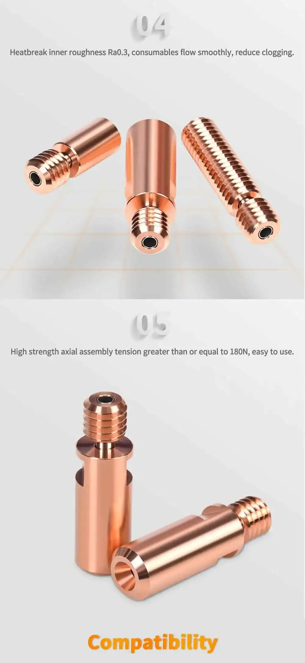 BIGTREETECH Bimetall-Heat Break V6 MK8 MK10 Throat für E3D V6 Hotend