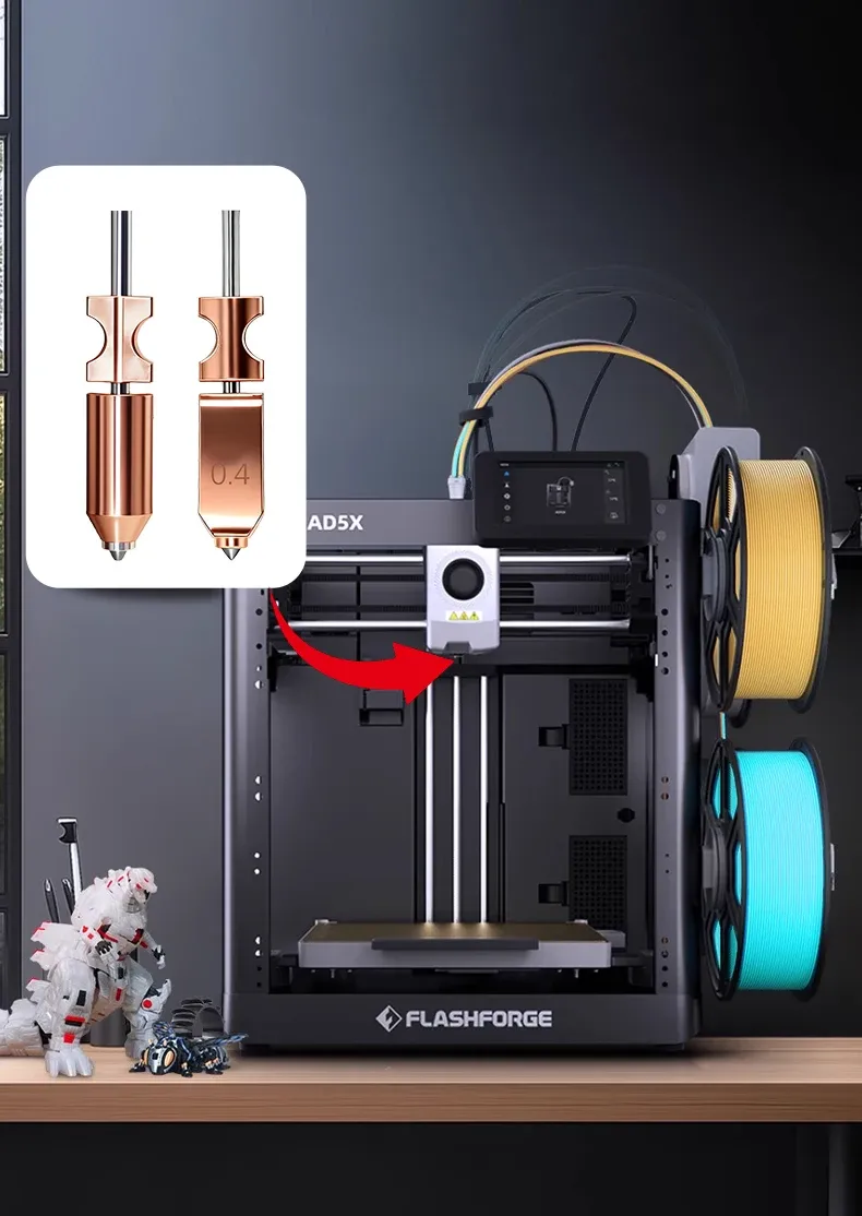 Bimetall-Düse 0,4 bis 0,8 mm gehärteter Stahl Hotend