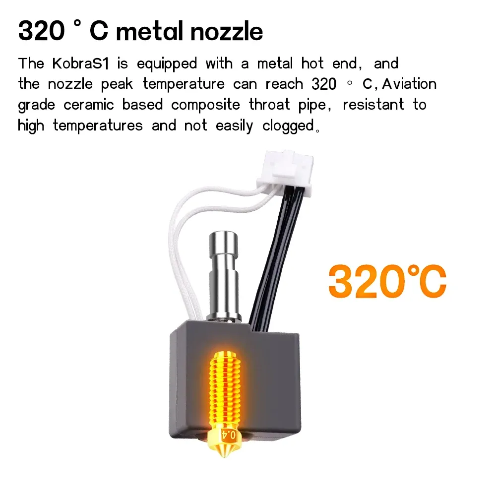 Bimetall Hotend Kit für Anycubic Kobra S1 Messingdüse