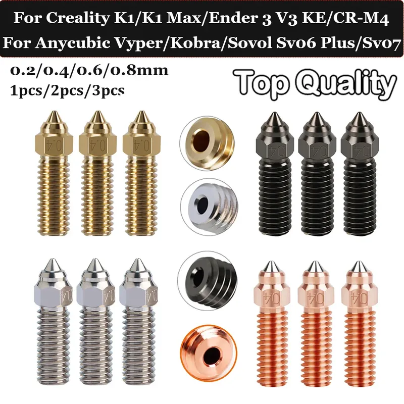 Bimetall-Vulkandüse 0,2 bis 0,8 mm für Creality Ender 3 V3 KE