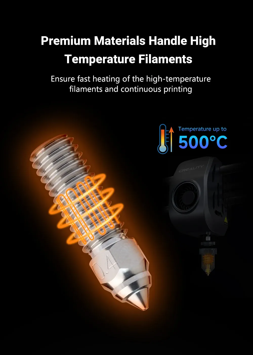 Bimetall-Vulkandüse 0,2 bis 0,8 mm für Creality Ender 3 V3 KE