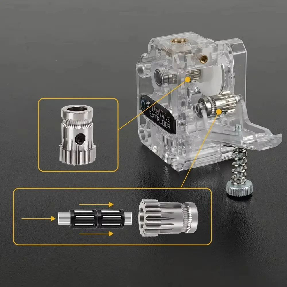 BMG Extruder-Kit Dual-Drive-Zahnrad gehärteter Stahl für Prusa