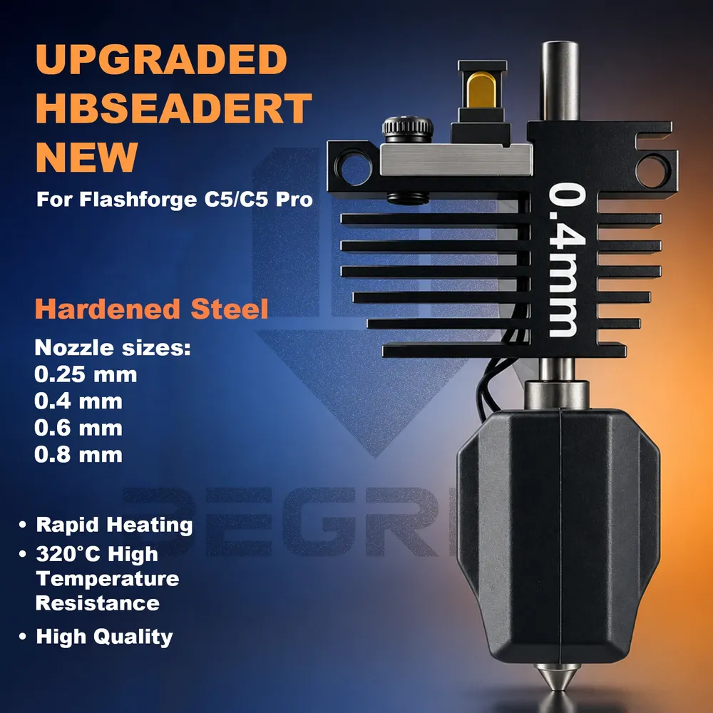 C5 Düsenbaugruppe gehärtete Stahldüse 0,25 bis 0,8 mm für Flashforge Creator 5