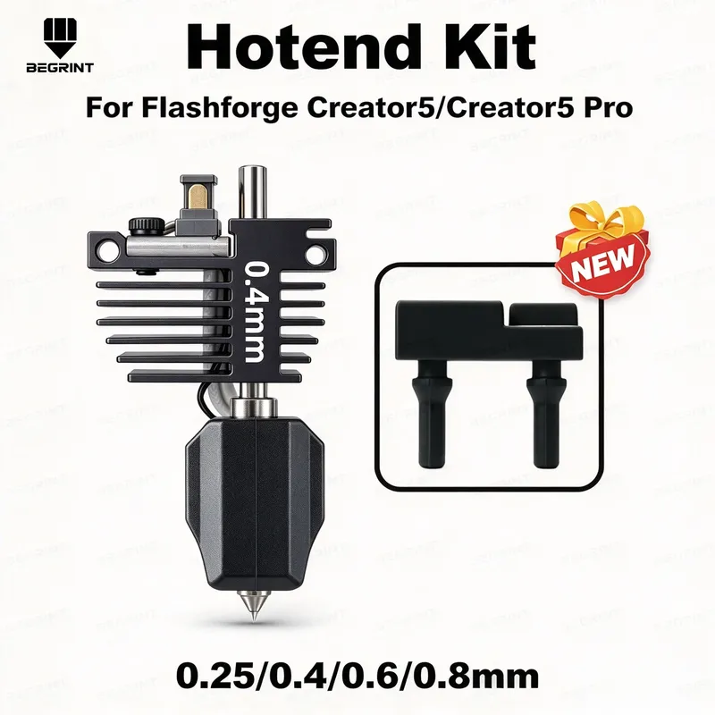 C5 Düsenbaugruppe gehärtete Stahldüse 0,25 bis 0,8 mm für Flashforge Creator 5