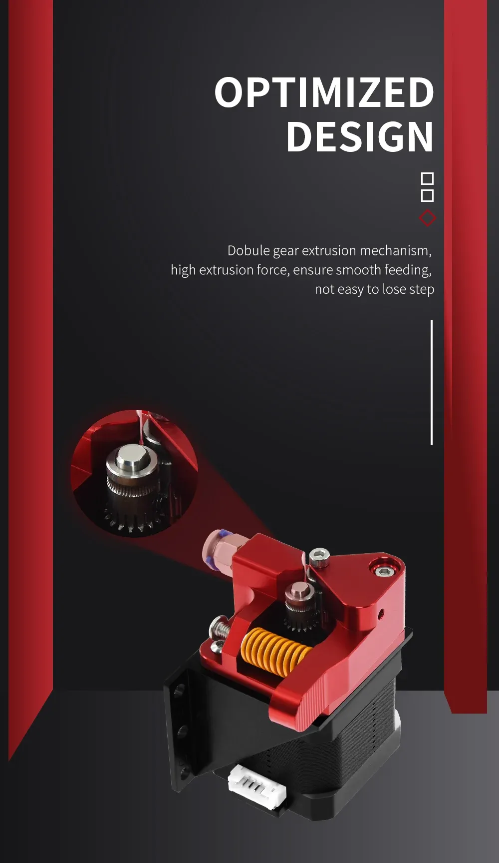 CR10 PRO Extruder Dual-Getriebe-MK8 Aluminium-Extruder