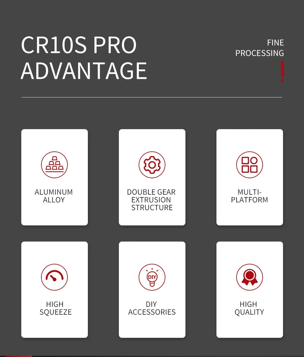 CR10 PRO Extruder Dual-Getriebe-MK8 Aluminium-Extruder