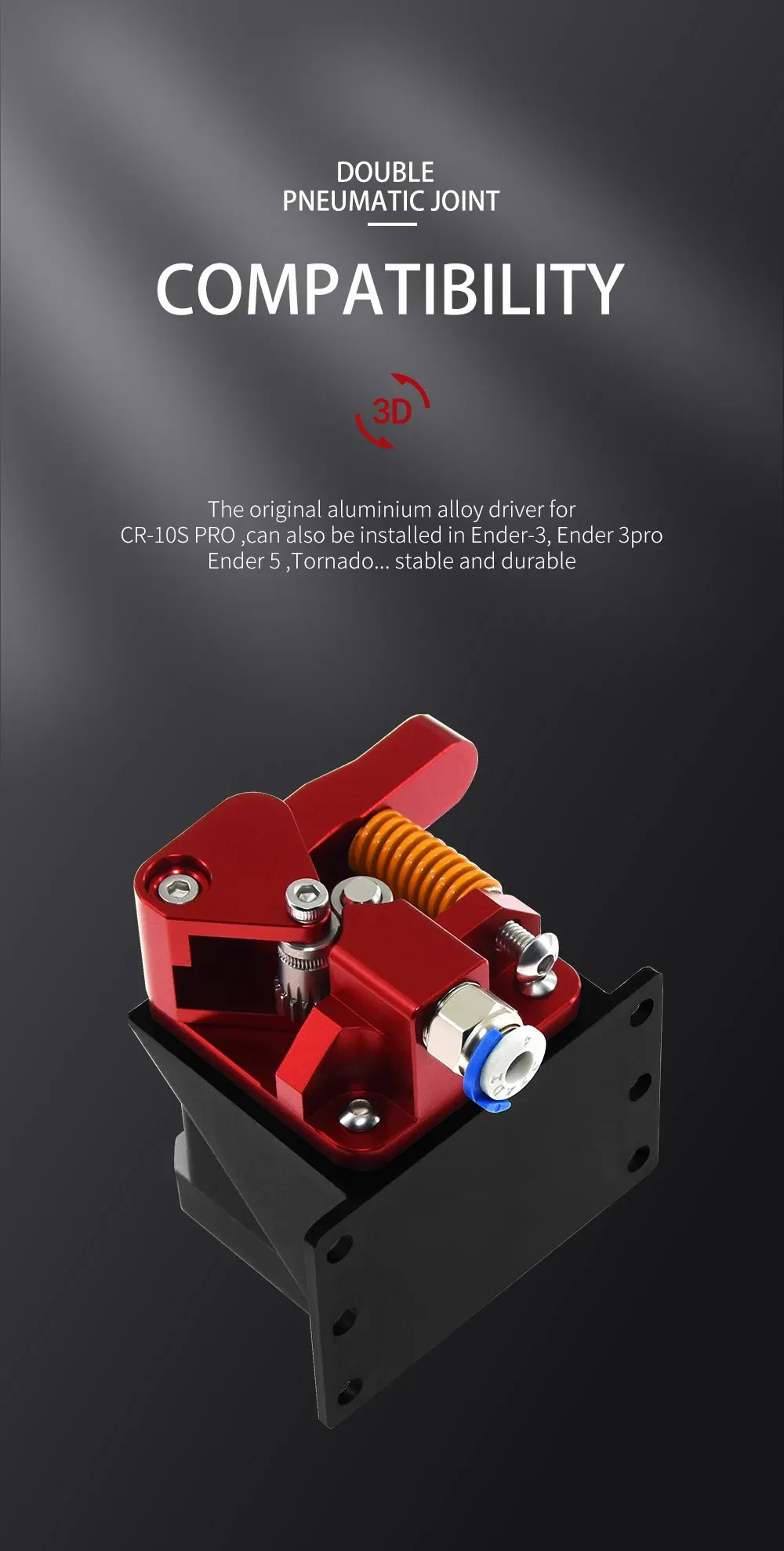 CR10 PRO Extruder Dual-Getriebe-MK8 Aluminium-Extruder
