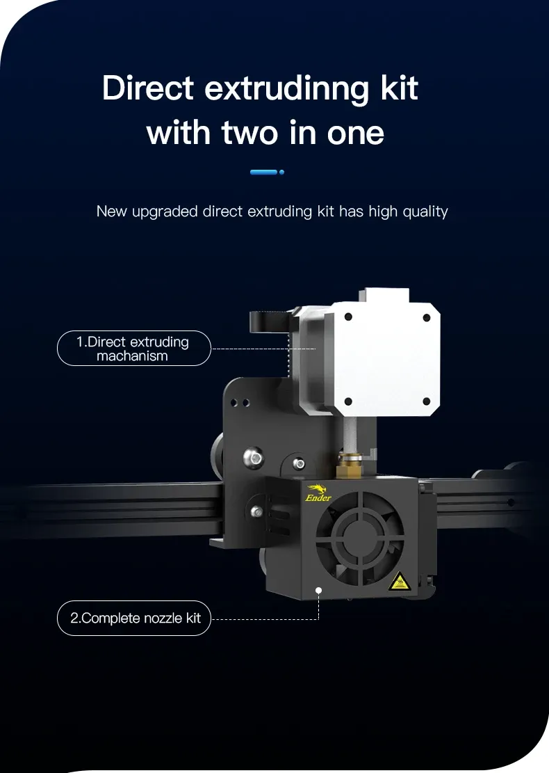 Direct Drive Extruder-Kit für Ender 3 mit montiertem Hotend