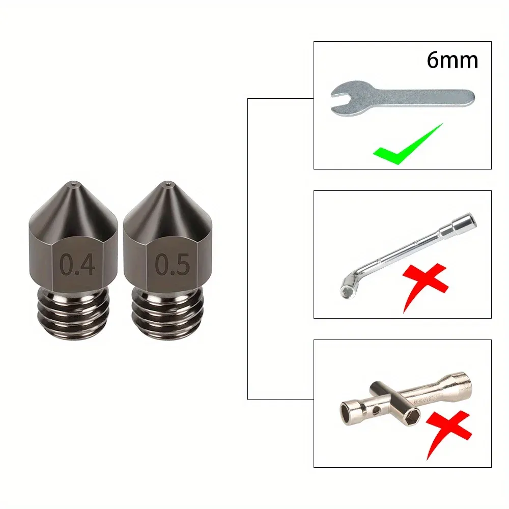 Düse aus gehärtetem Stahl 0,2 bis 1,0 mm für 3D-Drucker