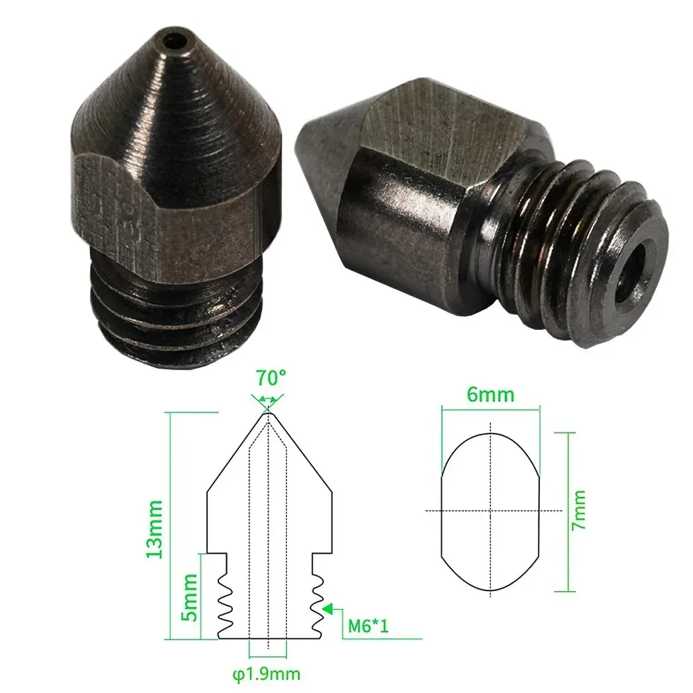 Düse aus gehärtetem Stahl 0,2 bis 1,0 mm für Creality Ender 3
