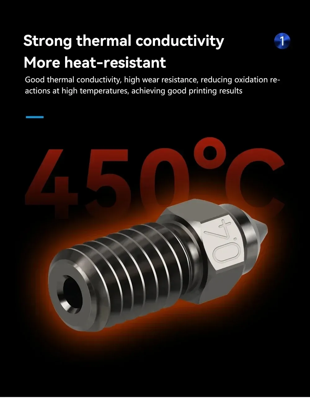 Düse aus gehärtetem Stahl 0,2 bis 1,0 mm für Ender 3 V3 SE