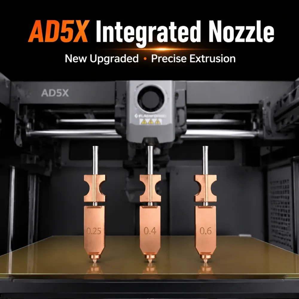 Düse Bimetall gehärtete Stahldüse 0,2 bis 0,8 mm für FlashForge AD5X