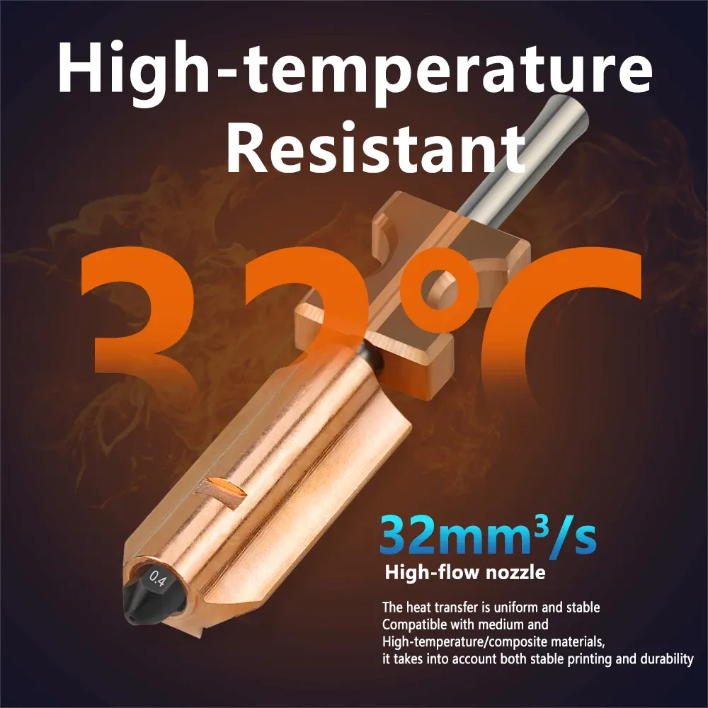 Düse Bimetall gehärtete Stahldüse 0,2 bis 0,8 mm für Flashforge AD5X