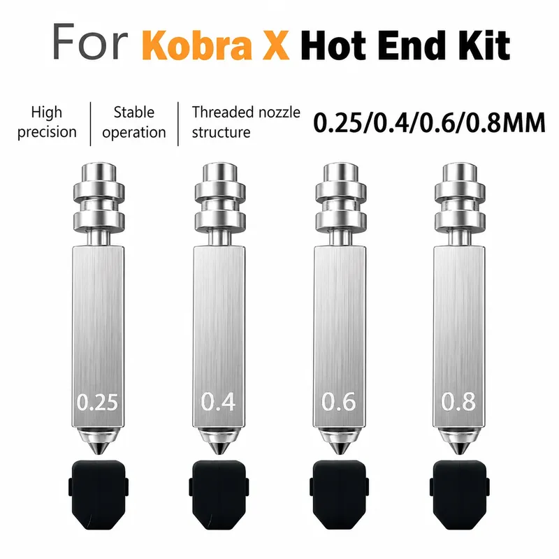 Düse Bimetall gehärtete Stahldüse 0,25 bis 0,8 mm für Anycubic Kobra