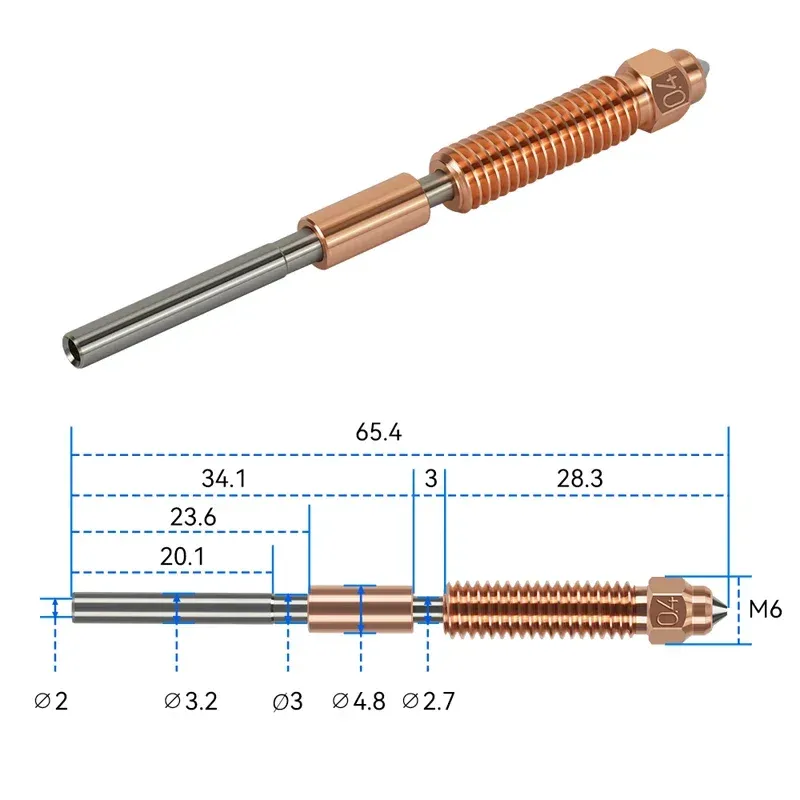 Düse gehärtete Stahldüse 0,2 bis 0,8 mm für Creality K1 K1C