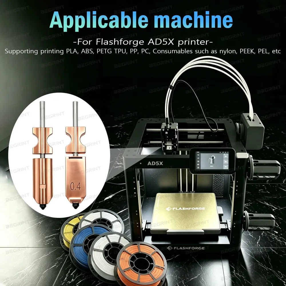 Düse gehärtete Stahldüse 0,25 bis 0,8 mm für Flashforge AD5X