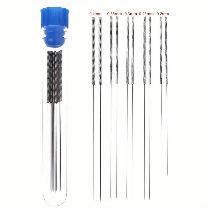 Düse Reinigungsnadel Edelstahl 0,2 bis 0,4 mm 10er Set