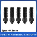 Düsen-Set gehärtete Stahldüse 0,2 bis 1,2 mm für Creality Ender 3 V3 KE – Farbe K1-5PCS-0.2MM