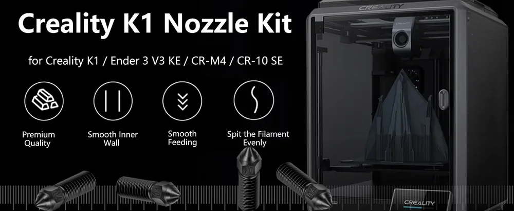 Düsen-Set gehärtete Stahldüse 0,2 bis 1,2 mm für Creality Ender 3 V3 KE