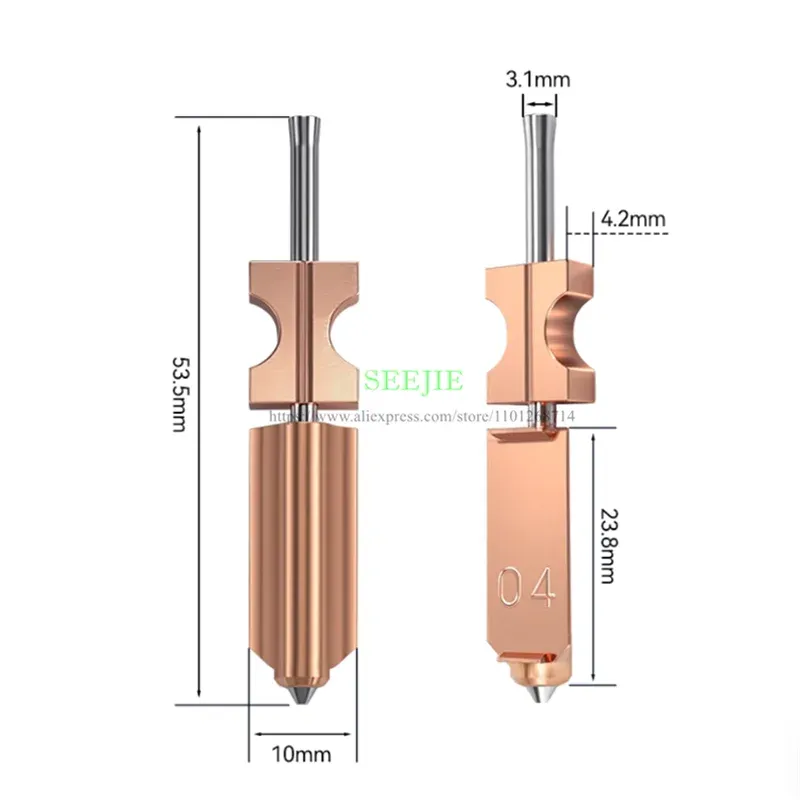 Düsensatz gehärteter Stahl für Flashforge AD5X 0,25 bis 0,8 mm