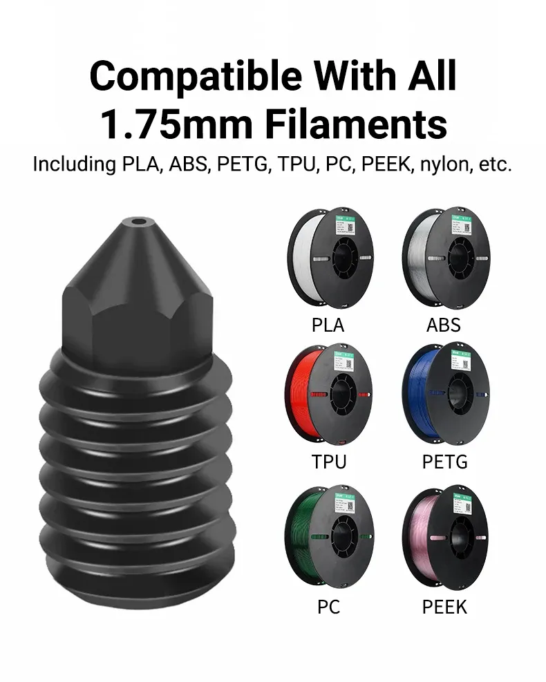 Düsenset aus gehärtetem Stahl 0,2-0,8 mm für A1/P2S