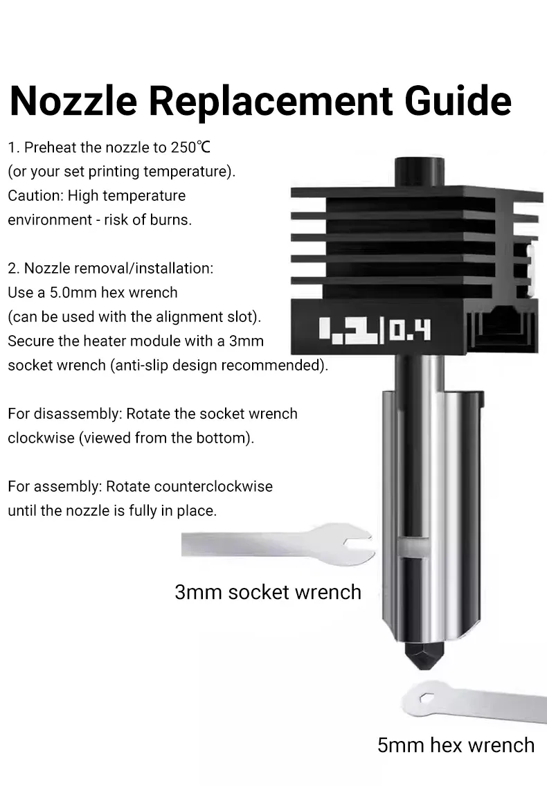 Düsenset aus gehärtetem Stahl 0,2-0,8 mm für A1/P2S